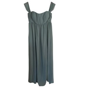 Birdy Grey Soft Green Dress Sheer outer layer Size XL event formal bridesmaid
